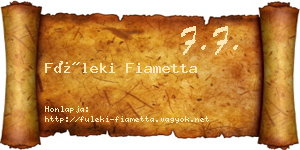 Füleki Fiametta névjegykártya